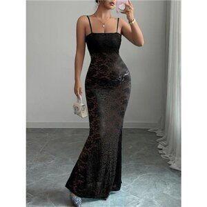 Lace Square Neck Maxi Cami Dress